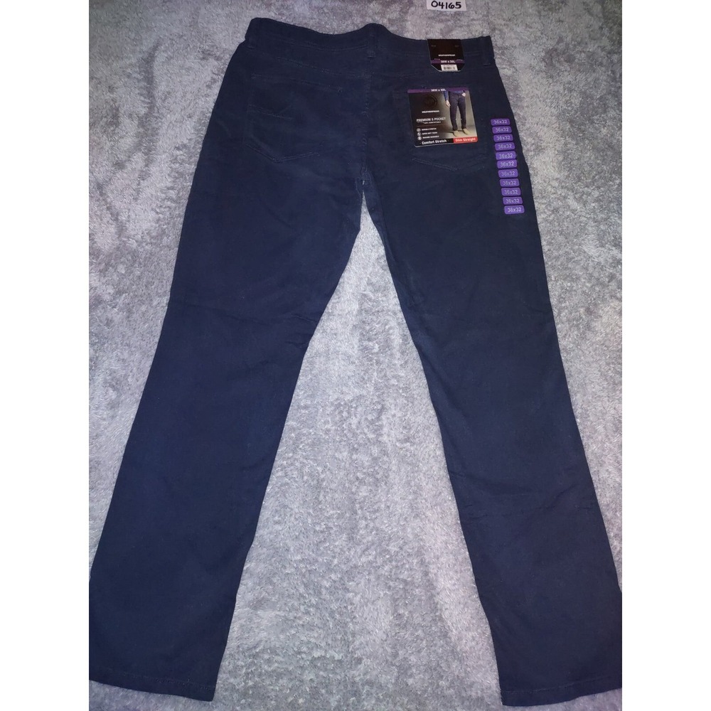 NEW Weatherproof Comfort Stretch Slim Straight 5Pocket Pants 36x32 Dark Navy NWT